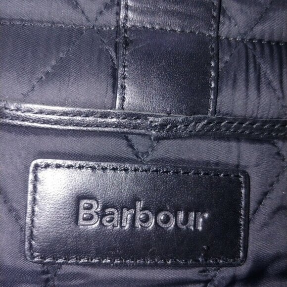 EUC Barbour Purse Bag Leather and Nylon Quilted Tonnes of Pockets - Picture 3 of 10